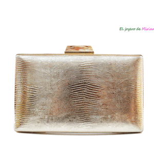 Bolso clutch dorado textura