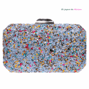 Clutch pedrería azul celeste