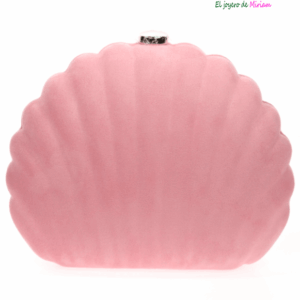 Bolso clutch concha rosa