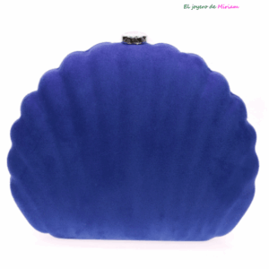 Clutch concha azul y plata