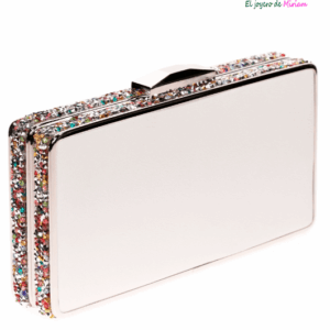 Clutch blanco perla metalizado