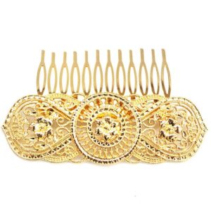 Peineta tocado dorado metal