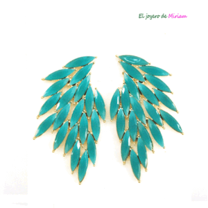 Pendientes turquesas facetados