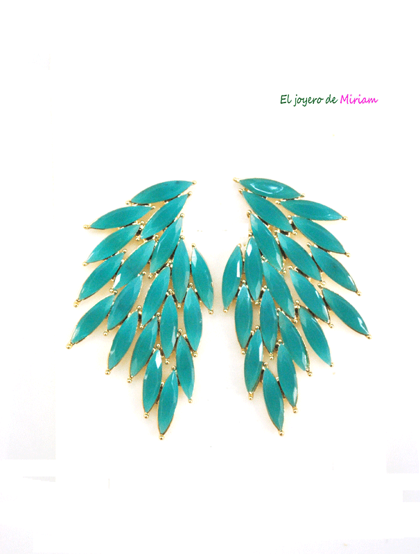Pendientes turquesas facetados