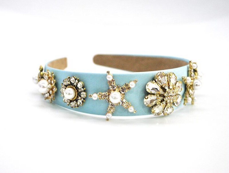 Diadema de fiesta celeste