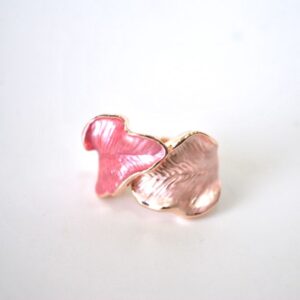 Anillo oro rosa hojas