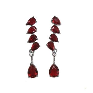 Pendientes granates y plata