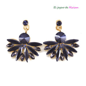 Pendientes morados cristal