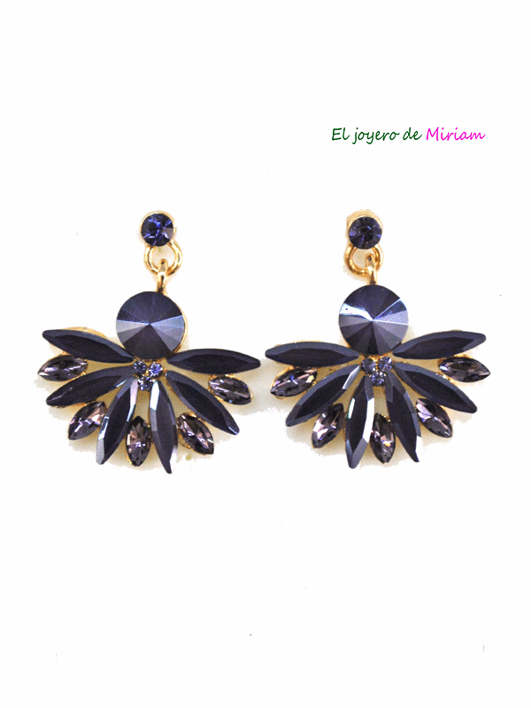 Pendientes morados cristal