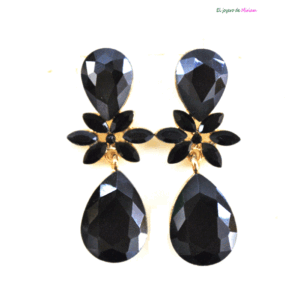 Pendientes negros cristal