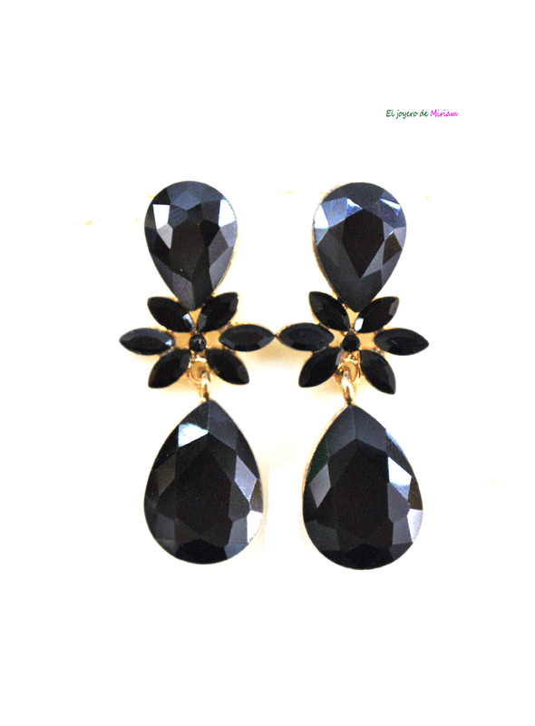 Pendientes negros cristal