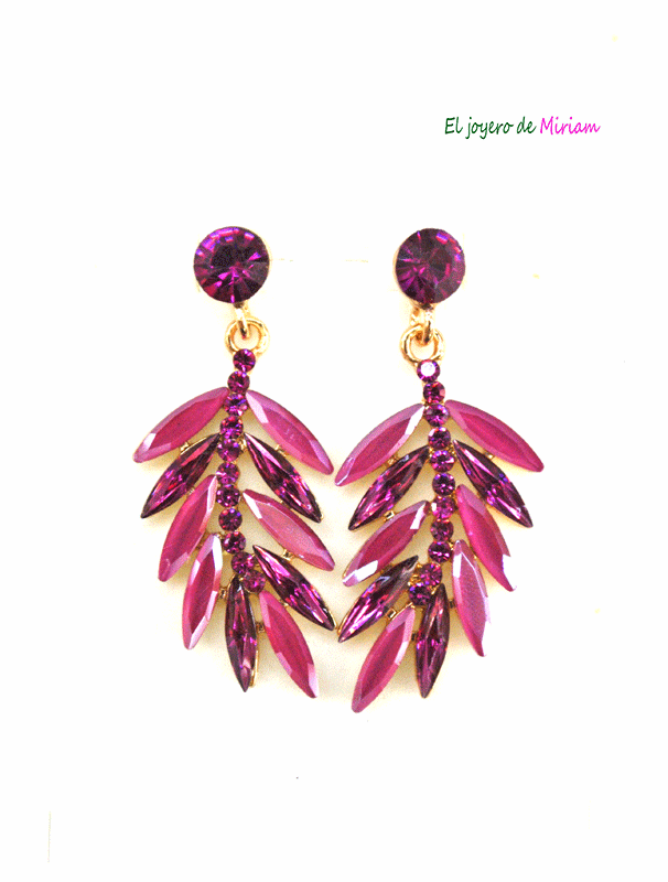 Pendientes fucsias y bugamvillas