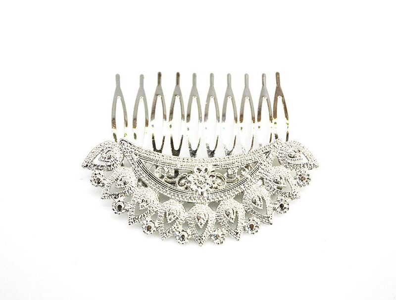 Peineta de fiesta metal plata