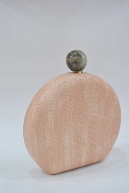 Bolso clutch redondo rosa - Imagen 2