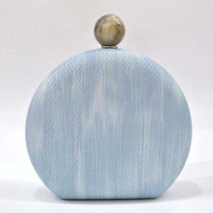 Bolso clutch redondo azul