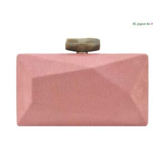Clutch rosa claro cierre mármol