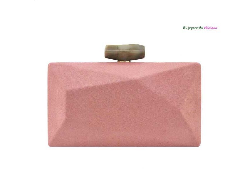 Clutch rosa claro cierre mármol