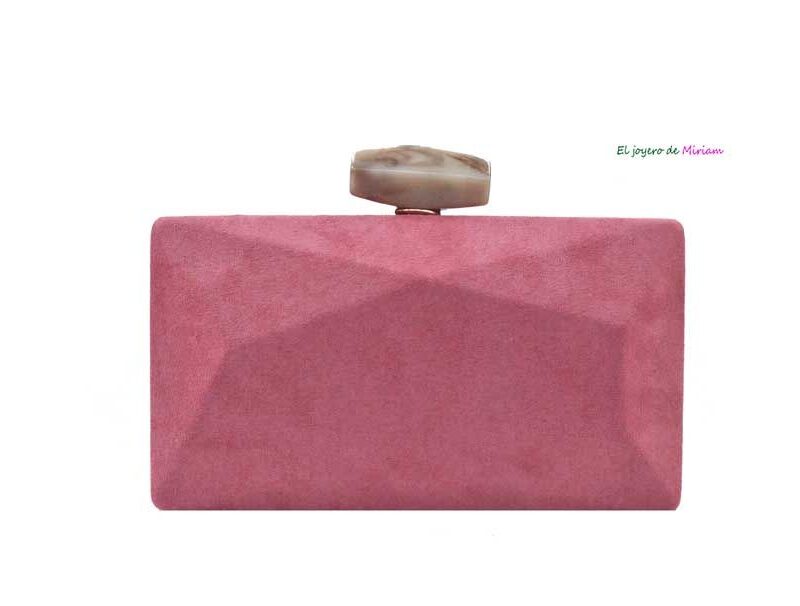 Bolso clutch rosa empolvado