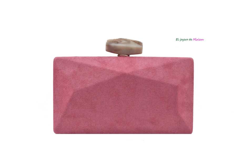 Bolso clutch rosa empolvado El joyero de Miriam
