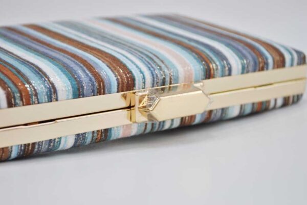 Bolso clutch azul rayas - Imagen 2