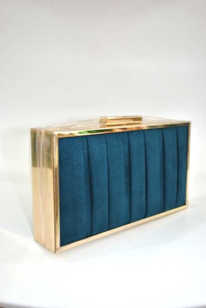 Clutch cajita azul petróleo - Imagen 2