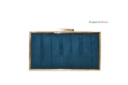 Clutch cajita azul petróleo