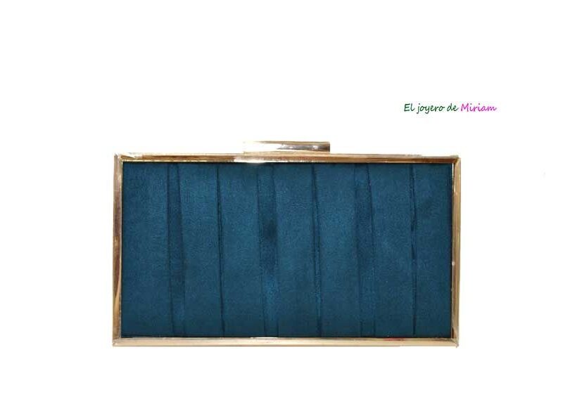 Clutch cajita azul petróleo