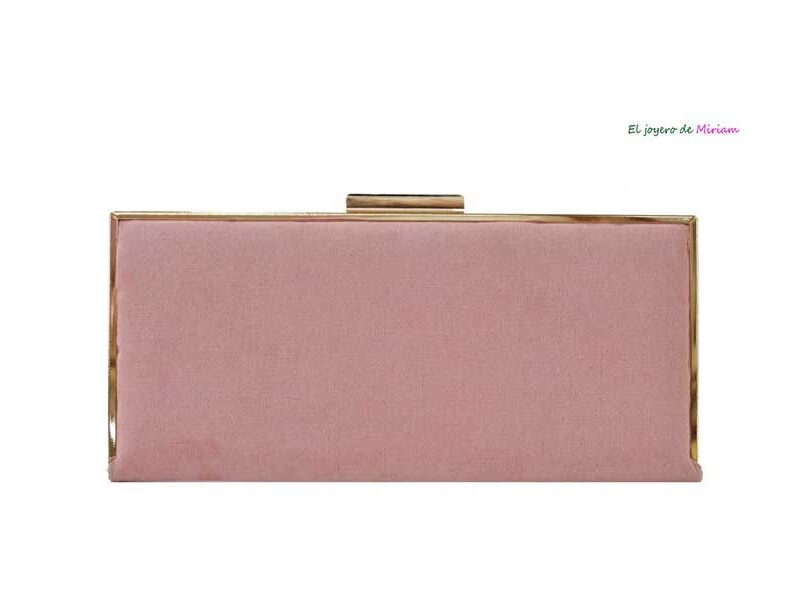 Clutch baguette rosa maquillaje