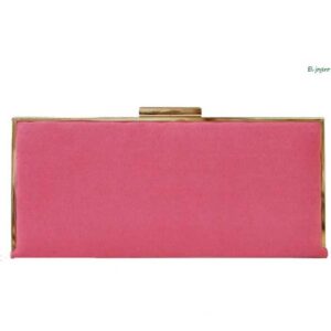 Clutch baguette coral con oro