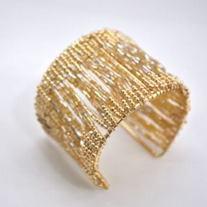 Pulsera brazalete dorado