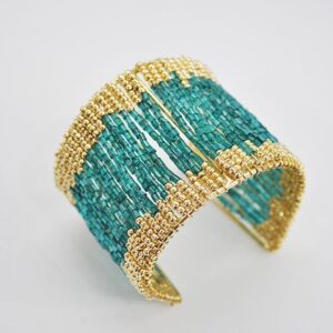 Brazalete turquesa y dorado