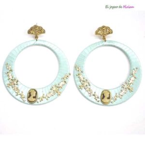 Pendientes aguamarina flamenca