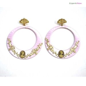 Pendientes rosas flamenca