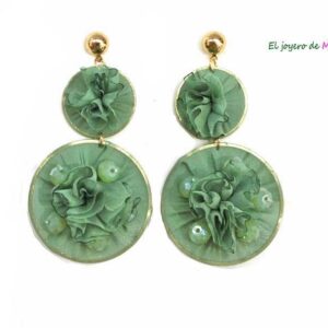 Pendientes verdes flores