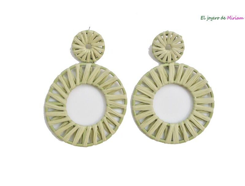 Pendientes aros verde menta