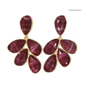 Pendientes granates de resina