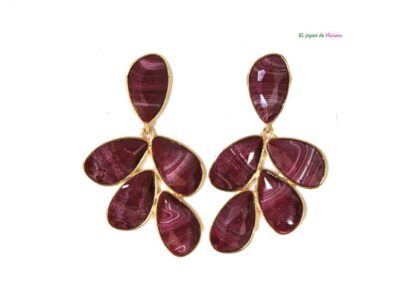 Pendientes granates de resina