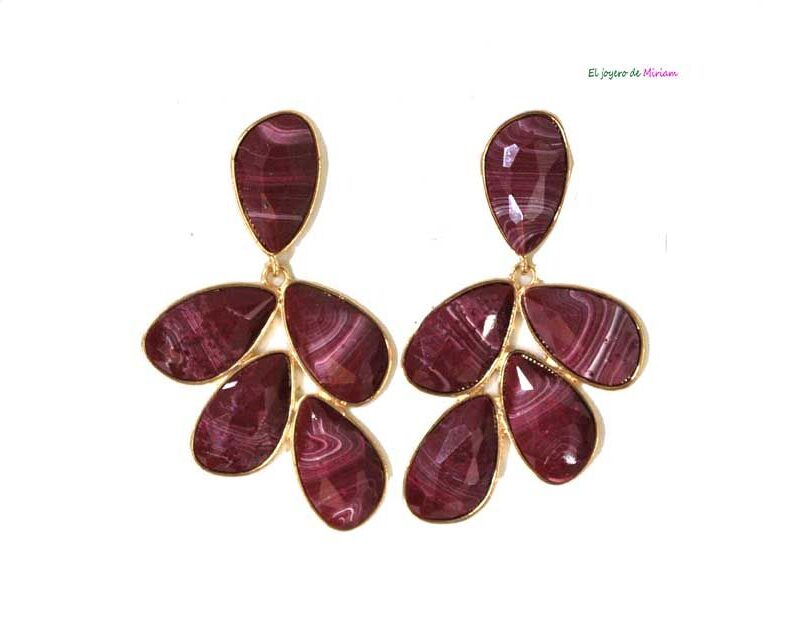 Pendientes granates de resina