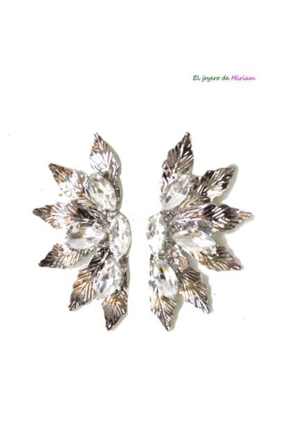 Pendientes plateados hojas