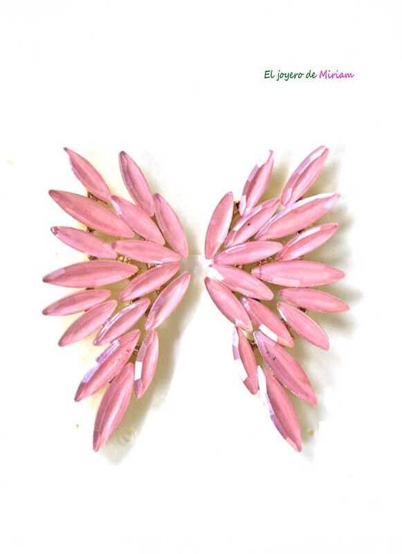 Pendientes rosas cristales facetados