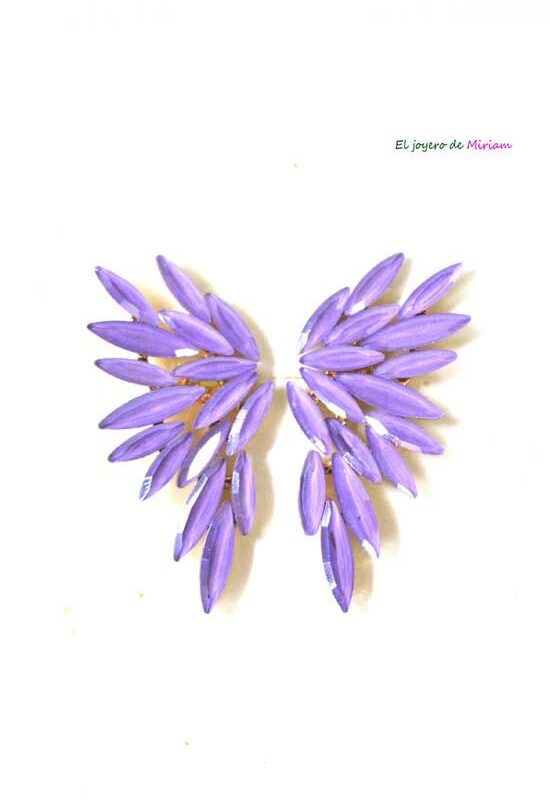 Pendientes malvas cristales facetados