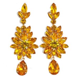 Pendientes largos mostaza