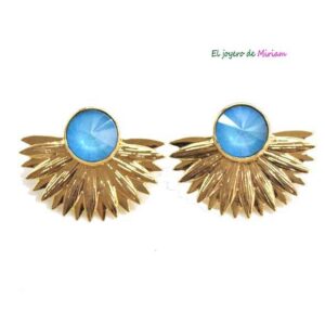 Pendientes azules de fiesta