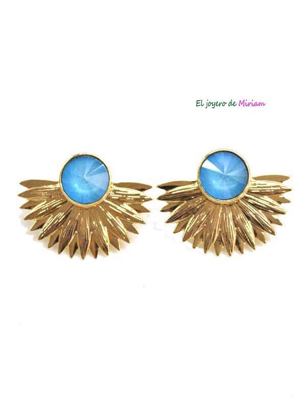 Pendientes azules de fiesta