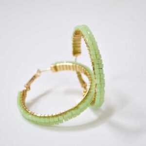 Pendientes aro verde menta