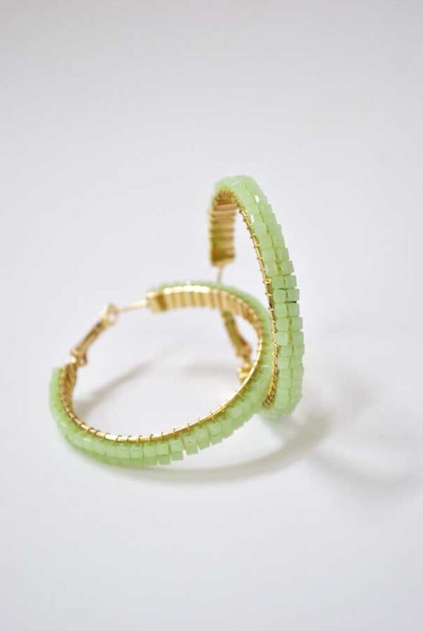 Pendientes aro verde menta