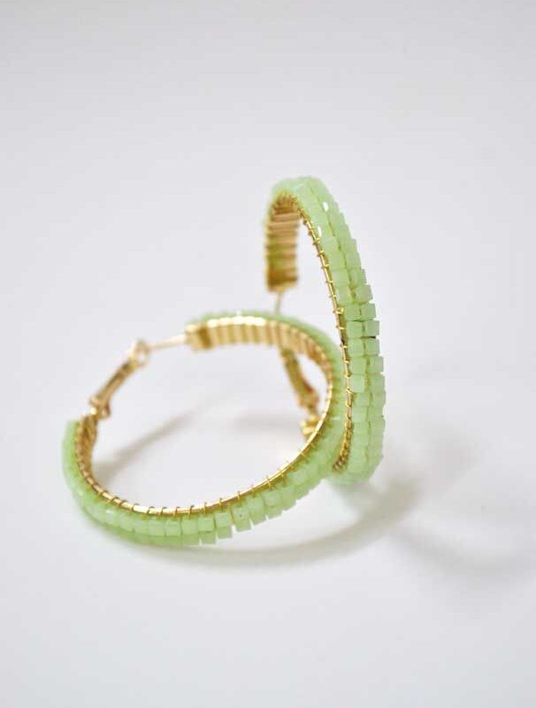 Pendientes aro verde menta