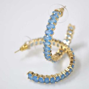 Pendientes aro azul celeste