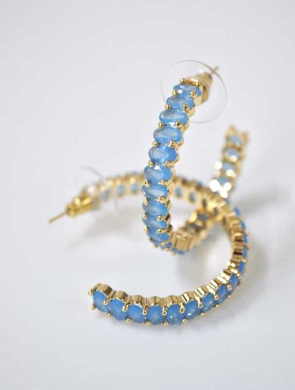 Pendientes aro azul celeste