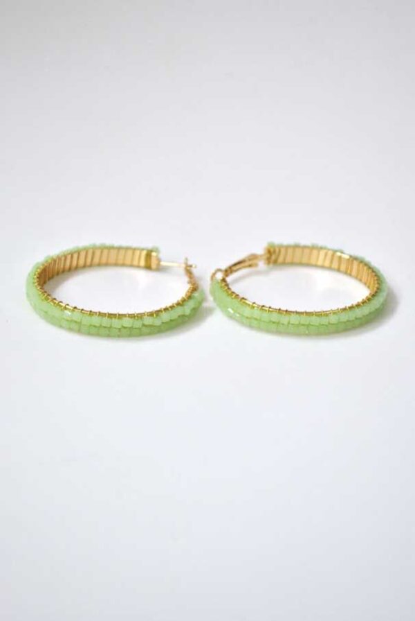 Pendientes aro verde menta - Imagen 2